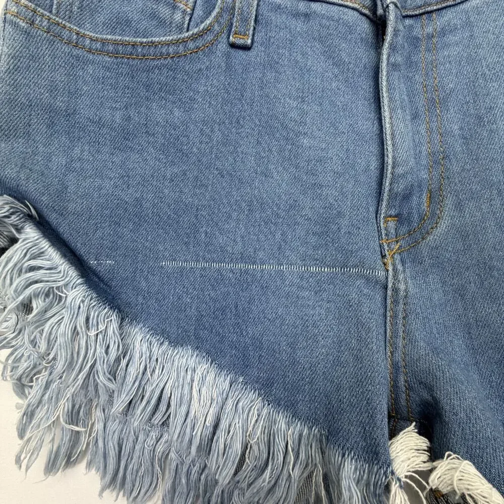 Vibrant‎ MIU Shorts Juniors Size Large Blue Denim Stretch High Rise S1298